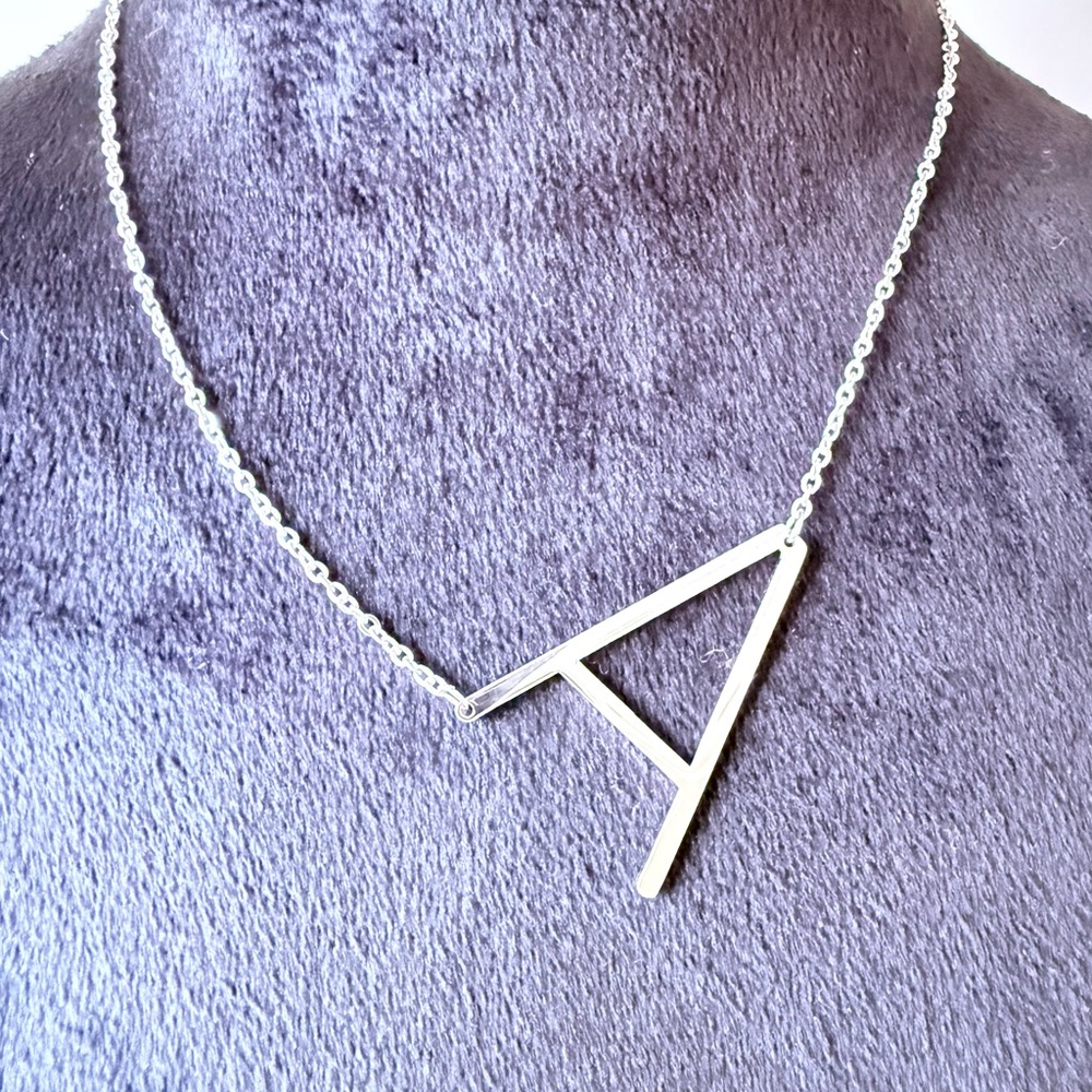 Savvy Cie Silver 'A' Pendant Necklace